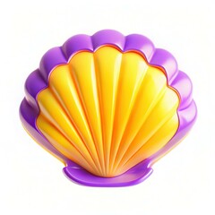 Poster - A vibrant shell design featuring bright colors of purple and yellow with a smooth surface and modern aesthetic.
