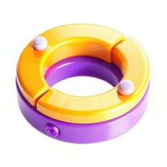 Poster - A colorful and modern toy ring with a vibrant design featuring purple and yellow segments.