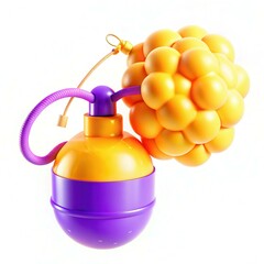 Poster - A colorful and modern abstract illustration of a stylized spray can with bubbles.