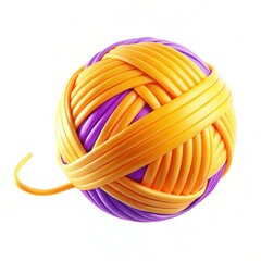 Poster - A colorful sphere made of intertwined purple and yellow strands, showcasing a modern and playful design.