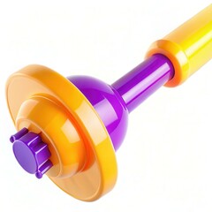 Poster - A colorful toy featuring a bright purple and orange design, resembling a playful object with a modern look and interesting textures.