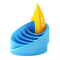 Poster - Blue and yellow object illustration graphic design abstract art creative rendering shape concept design 3d