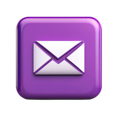 Poster - email icon purple square button envelope message send receive communication digital marketing newsle