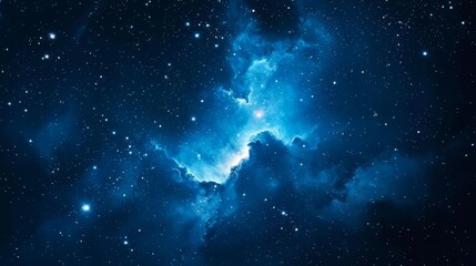 Dive into the depths of the universe with this captivating blue space cloud image.