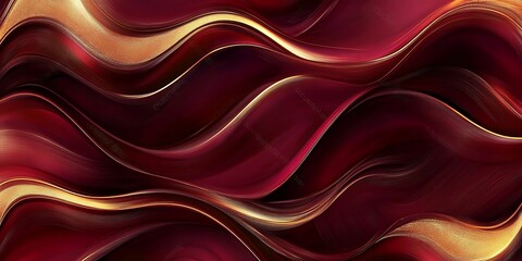 Poster - Abstract luxury swirling burgundy gold background. Gold waves abstract the background texture. Print, painting, design, fashion. abstract burgundy gold background illustration

