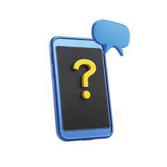 Poster - Mobile phone question mark support faq help assistance online service digital technology problem solving