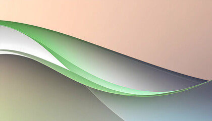 Fototapete - Abstract Liquid Wavy Shapes Futuristic Banner with Glowing Digital Waves in Muted Colors on a Smooth Background