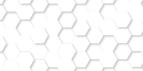 Poster - abstract emboss white hexagonal background. luxury white pattern. vector futuristic minimal honeycom