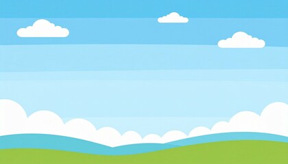 Wall Mural - flat art blue sky at the day illustration with space for your text