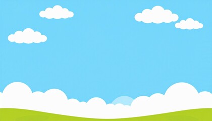 Wall Mural - blue sky with clouds illustration with space for your text