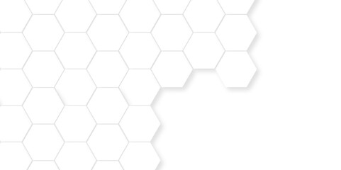 Poster - abstract emboss white hexagonal background. luxury white pattern. vector futuristic minimal honeycom