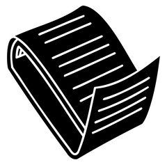 Poster - Ledger black vector silhouette icon isolated on transparent background for accounting and finance design