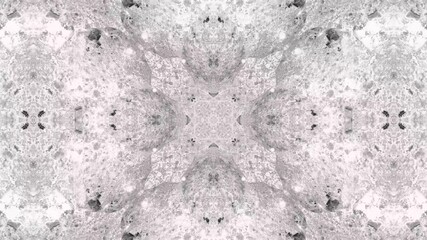 Poster - Abstract symmetrical patterned artwork in grayscale with a textured surface featuring intricate details evoking a sense of depth and complexity suitable for various creative projects.