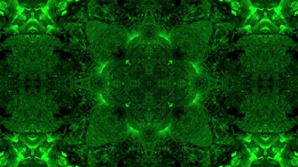 Poster - Abstract emerald green patterned kaleidoscope with symmetrical design and organic textures for background