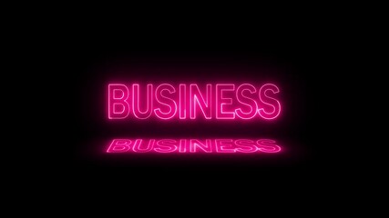 Poster - Neon pink business sign illuminating on black background a dynamic visual for corporate branding and commercial projects