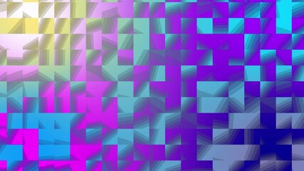 Poster - Abstract geometric composition with gradient color palette and layered square shapes for digital art and design backgrounds