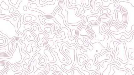 Poster - Seamless contour map pattern in maroon lines on white background ideal for abstract designs and conceptual visualizations