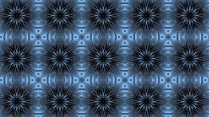 Poster - Stunning geometric blue and black repeating pattern abstract fractal design perfect for backgrounds or visual effects creating a unique aesthetic