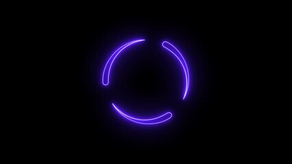 Poster - Glowing circle loading icon with animated swoosh elements on black background for tech intros.