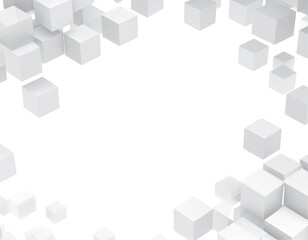 Poster - Abstract geometric design of white cubes