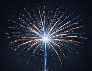 Wall Mural - Vibrant blue fireworks against starry backdrop, isolated , universe, bright, dark blue