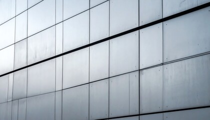 Poster - A modern building facade with sleek, reflective panels creating a minimalist and contemporary aesthetic
