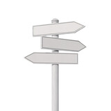 Minimalist Directional Signpost with Blank Arrows