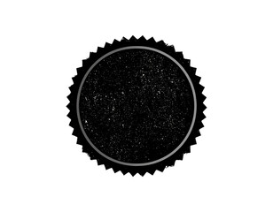 Poster - A grayscale circular image featuring a speckled, textured surface within a subtle, silver-toned frame against a black background