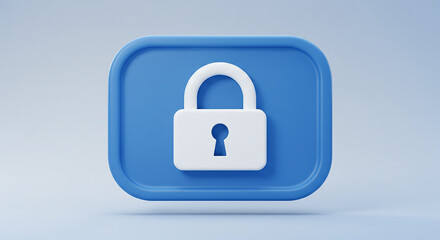Aufkleber - White padlock icon on blue rounded square representing security