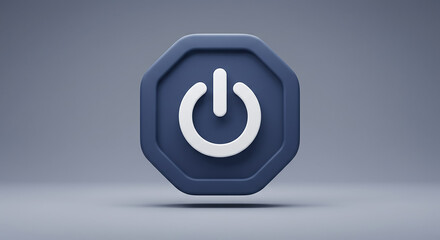 Poster - Power button showing standby mode on octagonal background