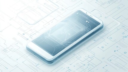Poster - Futuristic smartphone design on circuit board