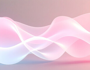 Poster - Flowing Abstract Waves in Pink Purple and Blue Hues on a Dark Background Modern Design Art Illustration with Smooth Light and Gradient Colors