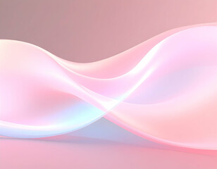 Poster - Flowing Abstract Waves in Pink Purple and Blue Hues on a Dark Background with Smooth Gradient and Elegant Design