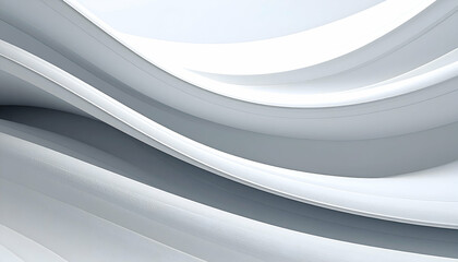 Poster - Abstract Gray and White Wavy Texture Background with Smooth Curves and Subtle Stripes Creates a Modern Elegant Design