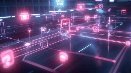 Poster - Futuristic city network
