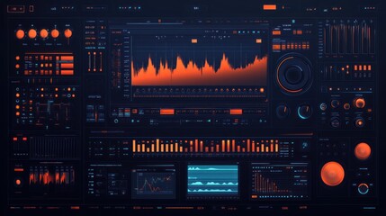 Poster - Futuristic control panel with interactive displays