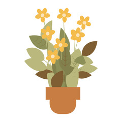 Wall Mural - house plants flowers illustration leaves yellow vector