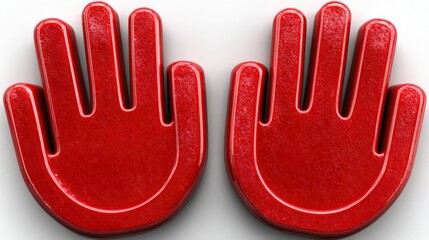 Poster - Two red plastic gloves symbolizing alertness in excessive handoffs and overwhelming task management situations