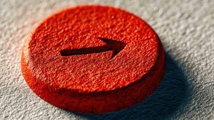 Poster - Bright red button positioned on a white surface symbolizing escalation path and responsibility concept