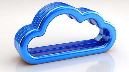 Poster - Unique heart-shaped blue cloud in a clear sky symbolizing love and whimsy in natural and creative expressions