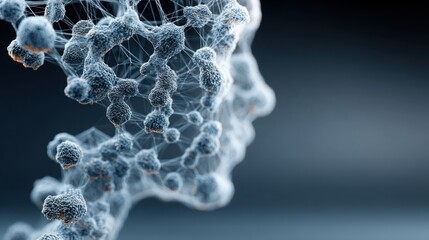 Poster - Microscopic view of a cell cluster displaying multiple cells interconnected in a complex biological structure