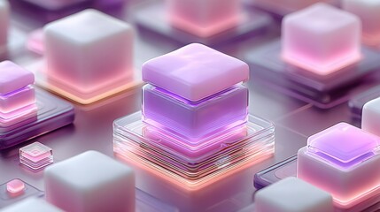 Poster - group of colorful cubes representing allocation logic and decentralized concepts in cryptocurrency a
