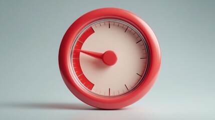 Poster - A red clock representing the concept of crypto momentum oscillation and timing in investment strategies