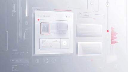 Poster - Futuristic interface with data visualizations