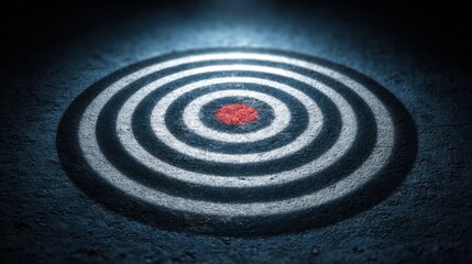 Poster - With red heart at center symbolizing precision and focus in data-weighted trade matrix icon concept
