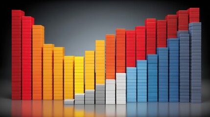 Poster - a vibrant bar chart displaying red and blue bars illustrating financial growth and market trends in 