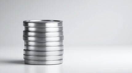 Poster - Sleek stack of silver rings displaying minimalist style and elegant design for fashion accessories and jewelry collection