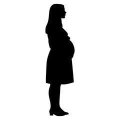 Poster - Pregnant silhouette female woman vector