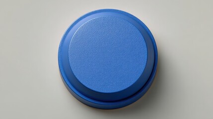 Poster - Vibrant blue button set against a pristine white surface highlighting minimalist design and modern user interaction
