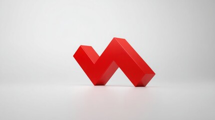 Poster - Bold red letter m on a clean white background symbolizing strength and financial identity in minimalist style